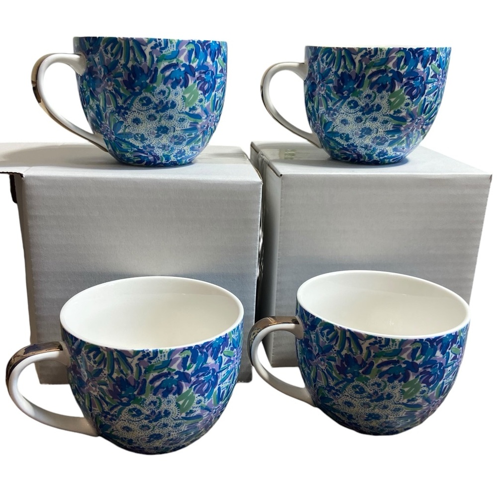 Set of 4 Lilly Pulitzer 12 Ounce High Maintenance Series Mugs